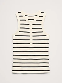 Ribbed Henley Tank