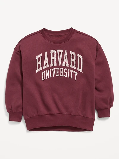 College Oversized Graphic Tunic Sweatshirt for Girls