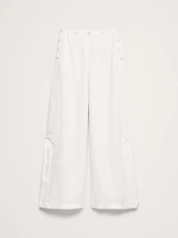 High-Rise Wide-Leg Linen Pull-On Sailor Pant
