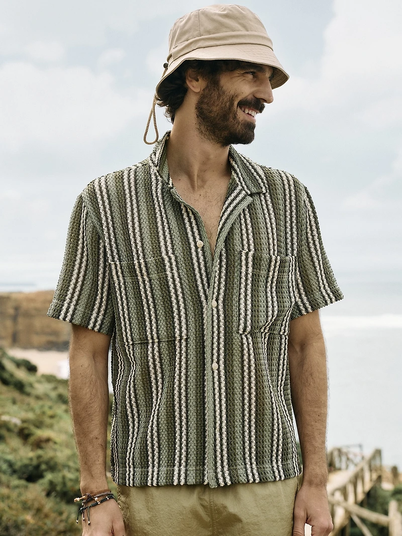 Crochet Stripe Resort Shirt
