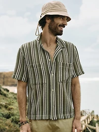 Crochet Stripe Resort Shirt