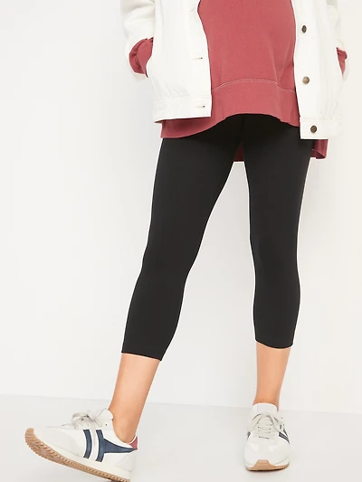 Legging de maternité court à panneau complet