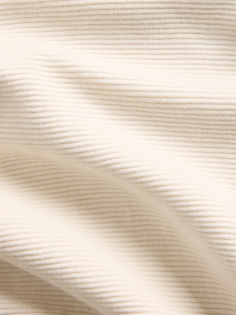 Textured Cotton Oversized Half-Zip Pullover