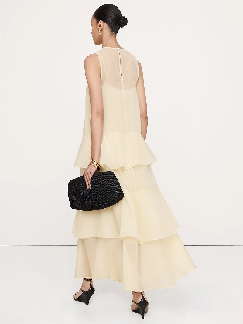 Organza Tiered Maxi Dress