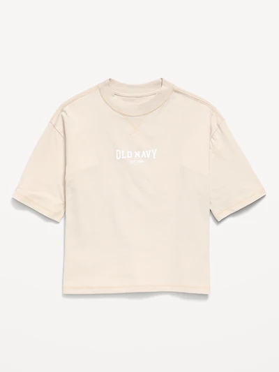 Short-Sleeve Boxy Logo Graphic T-Shirt for Boys