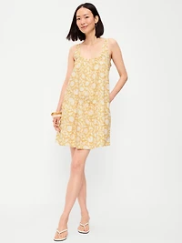 Sleeveless Scoop-Neck Mini Swing Dress