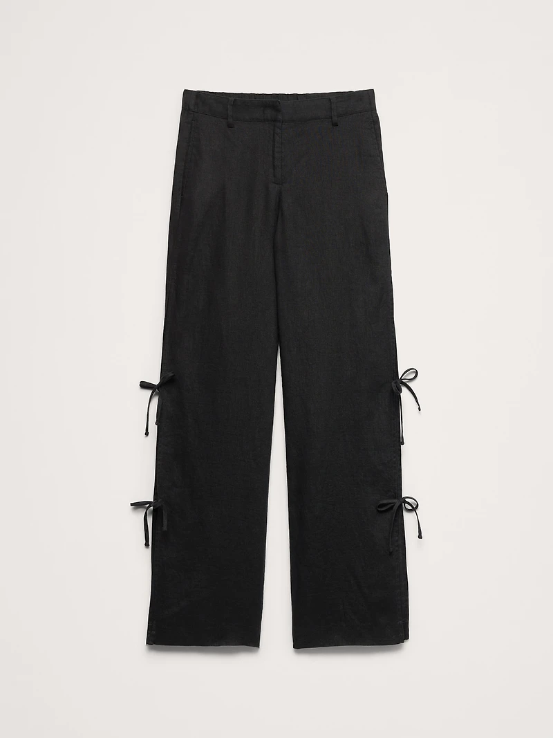 The Everyday Wide-Leg Side-Tie Pant Linen
