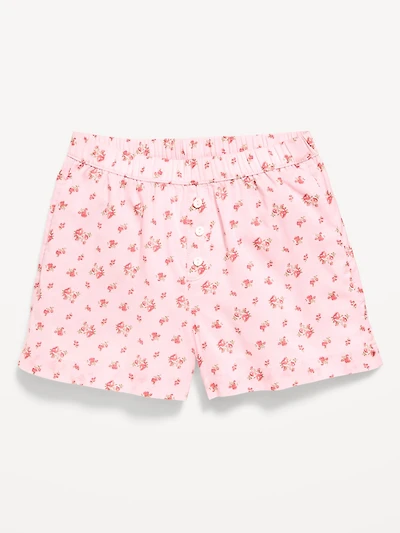 Printed Poplin Boxer Shorts for Girls