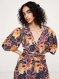 Lightweight Cotton Wrap Maxi Dress