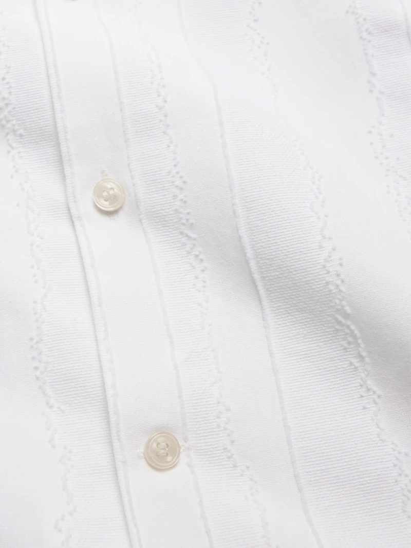 Relaxed-Fit Cotton-Linen Jacquard Resort Shirt