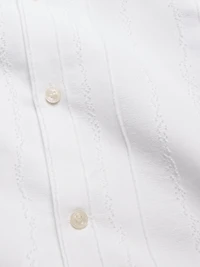 Relaxed-Fit Cotton-Linen Jacquard Resort Shirt