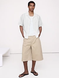 Relaxed-Fit Cotton-Linen Jacquard Resort Shirt