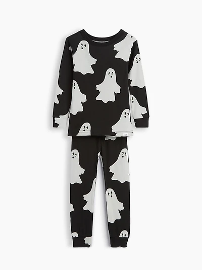 Pyjama en coton biologique brossé à motif de fantômes pour Bébé et Tout-petit