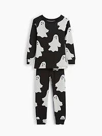 Pyjama en coton biologique brossé à motif de fantômes pour Bébé et Tout-petit