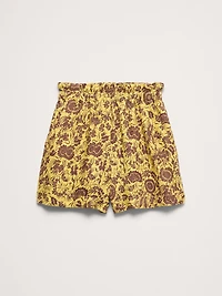 3.5" Paperbag-Waist Pull-On Linen Short