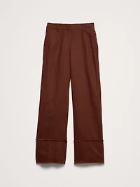 The Everyday Wide-Leg Pant Fringe-Hem Linen