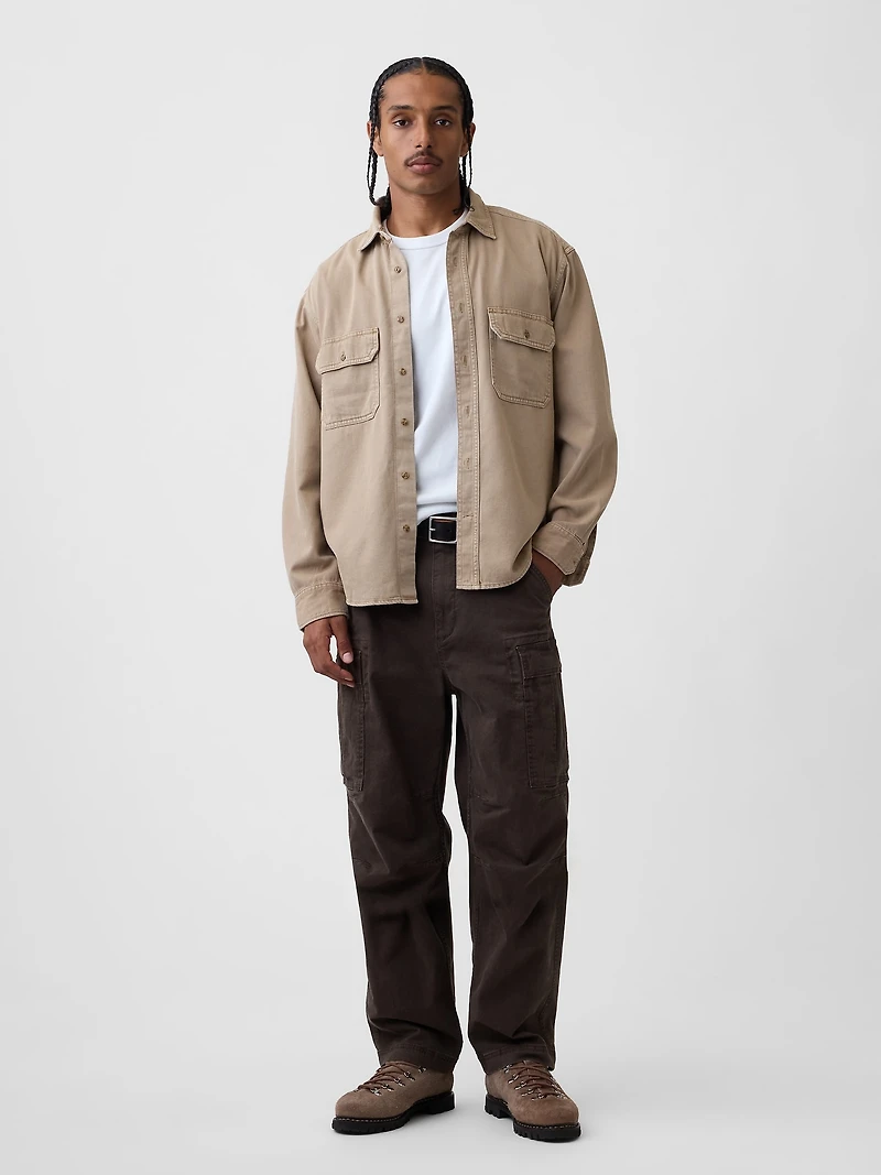UltraSoft Denim Relaxed Utility Shirt