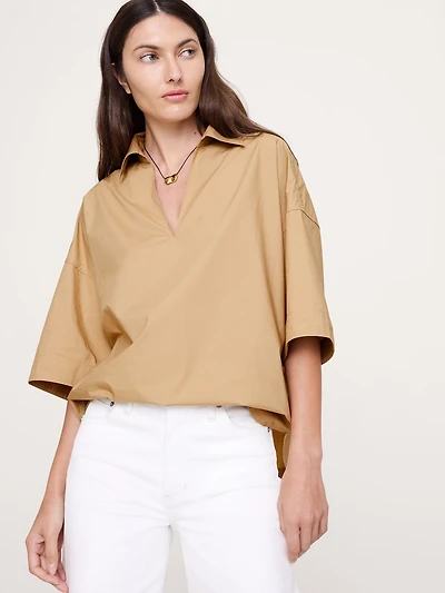 Cotton Poplin Popover Tunic