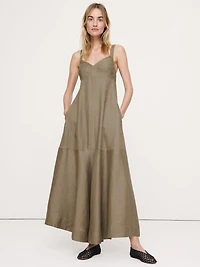 Linen Empire-Waist Maxi Dress