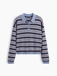 100% Cotton Relaxed Polo Shirt Sweater
