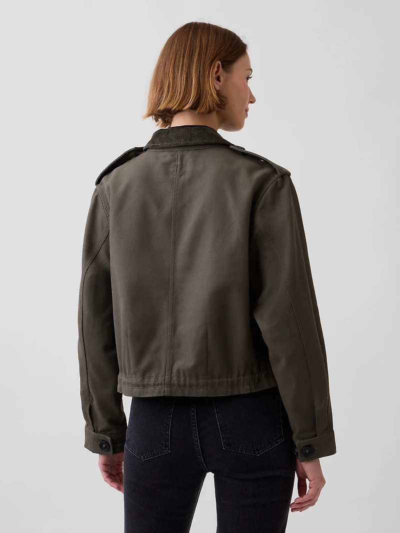 Canvas Crop Utility Jacket