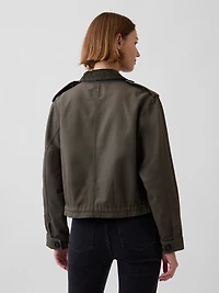 Canvas Crop Utility Jacket