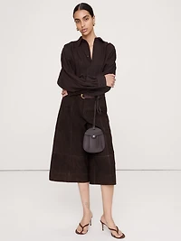 High-Rise Suede Culotte