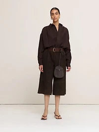 High-Rise Suede Culotte