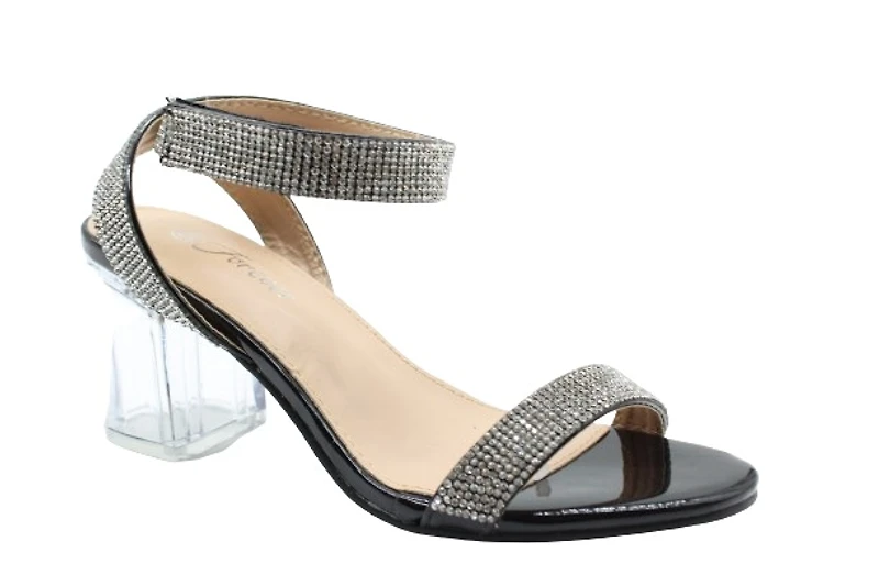 1739 NOIR VERNIS TALON TRANSPARENT