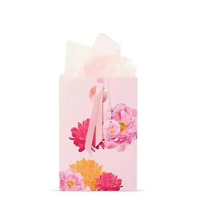 Pink Peony Floral Gift Bag