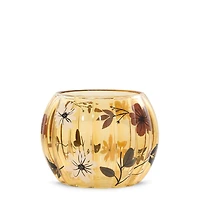 Flower Pumpkin Jar Candle Holder