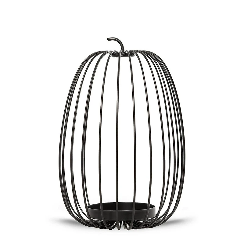 Caged Pumpkin Jar Candle Holder