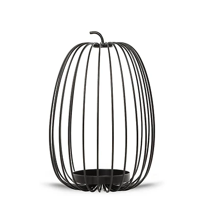Caged Pumpkin Jar Candle Holder