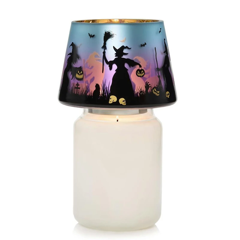 Flicker Halloween Witches Glass Shade