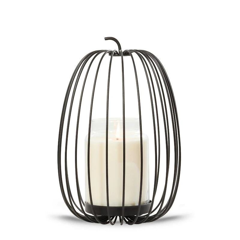 Caged Pumpkin Jar Candle Holder