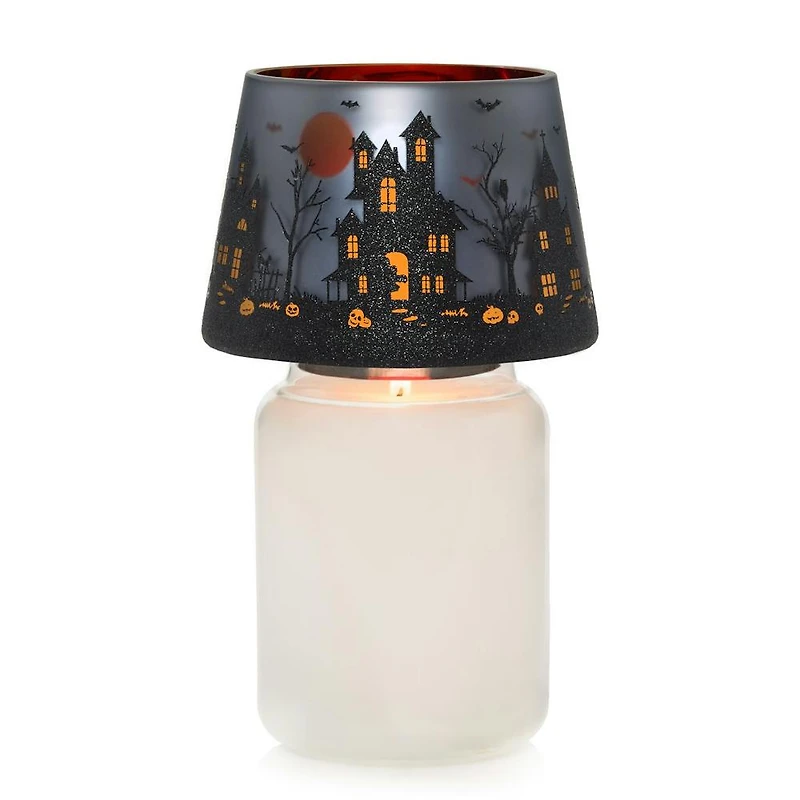 Flicker Halloween House Glass Shade