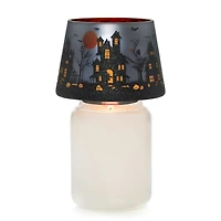 Flicker Halloween House Glass Shade