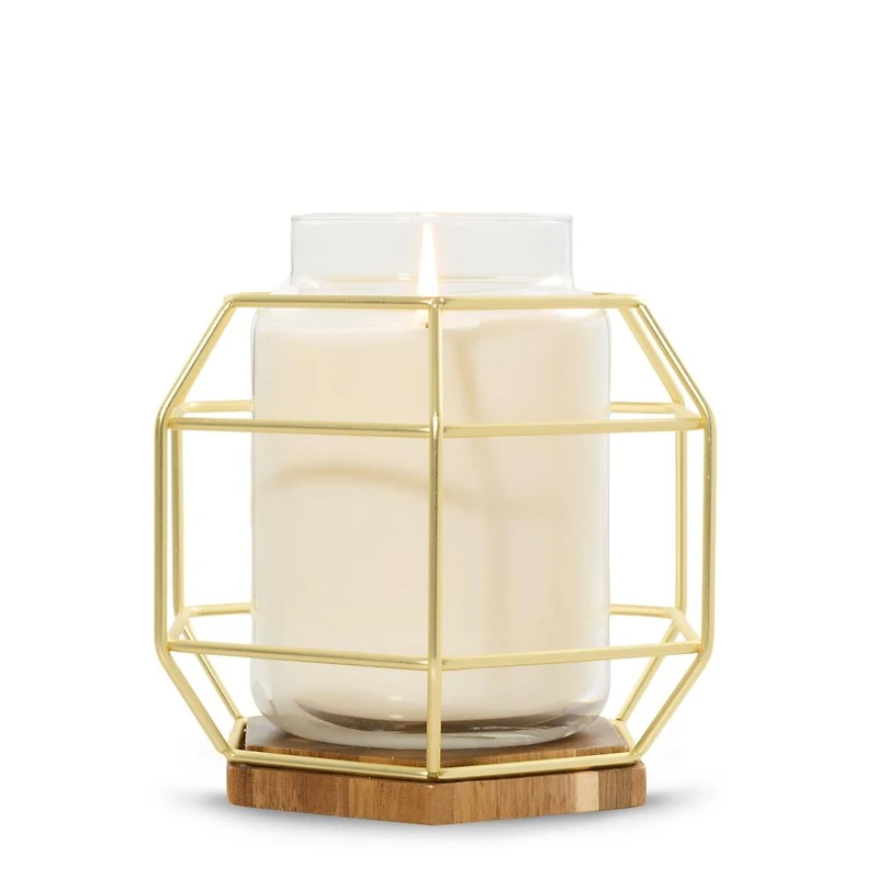 Caged Gold Jar Candle Holder