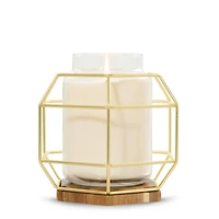 Caged Gold Jar Candle Holder