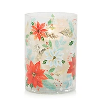 Crackle Poinsettia  Jar Candle Holder