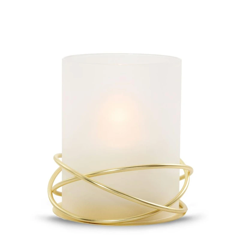 Golden Halo Jar Candle Holder