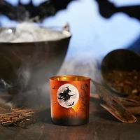 Orange Witch's Moon Tea Light Candle Holder
