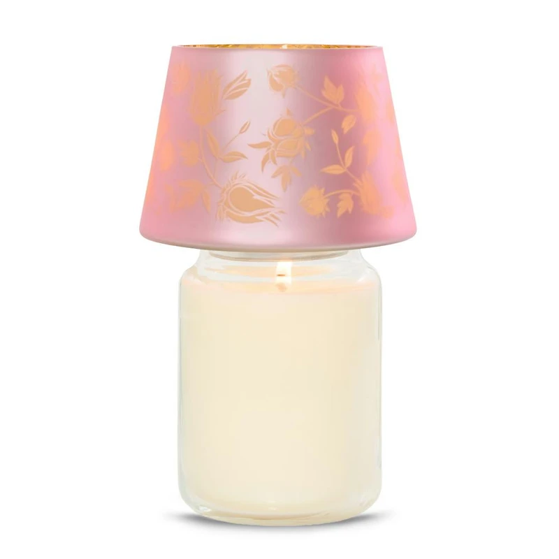 Roselle Etched Jar Candle Shade