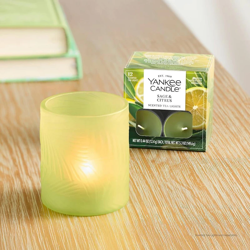 Sage Leaf Tea Light Candle Holder