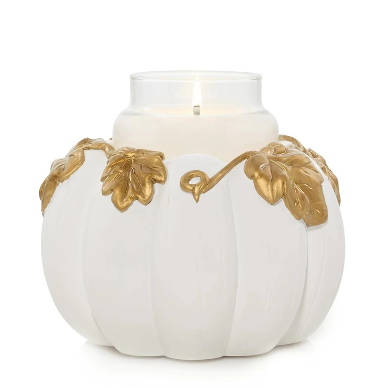 White Pumpkin Resin Holder