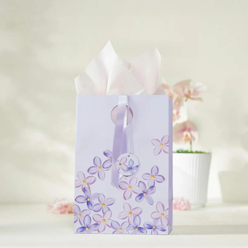 Purple Lilac Floral Gift Bag