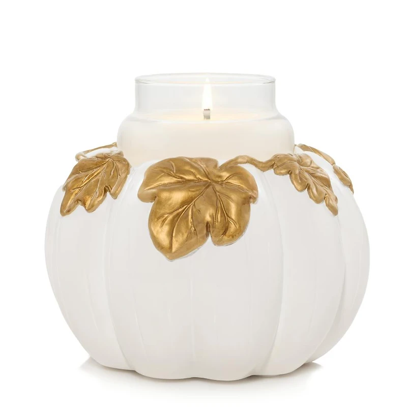 White Pumpkin Resin Holder