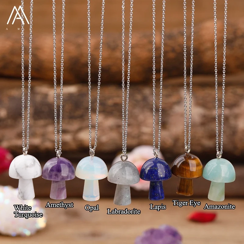 gemstone mushroom pendent
