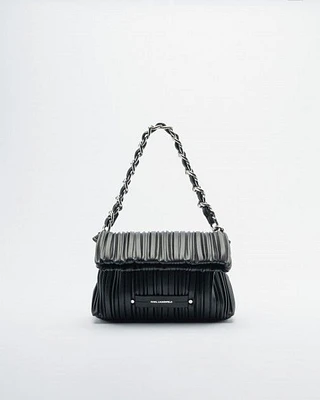 Mala de ombro Karl Lagerfeld K/Kushion SM Folded Tote Preto