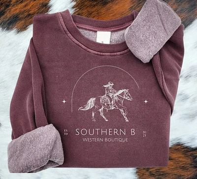 Southern B Horse Crew - Wine